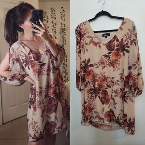 Lulu's Autumn Floral Mini Dress